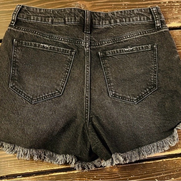 Eunina Lulu Jean Shorts Womens Medium Black Jean Denim Cut Off Distressed - Picture 2 of 5
